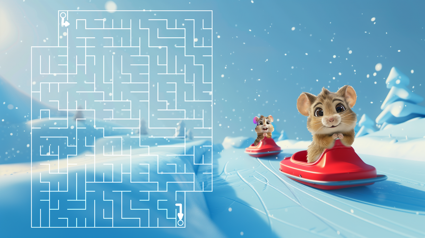 Free Printable 5 Mazes Pack - Sled to HamstyLand