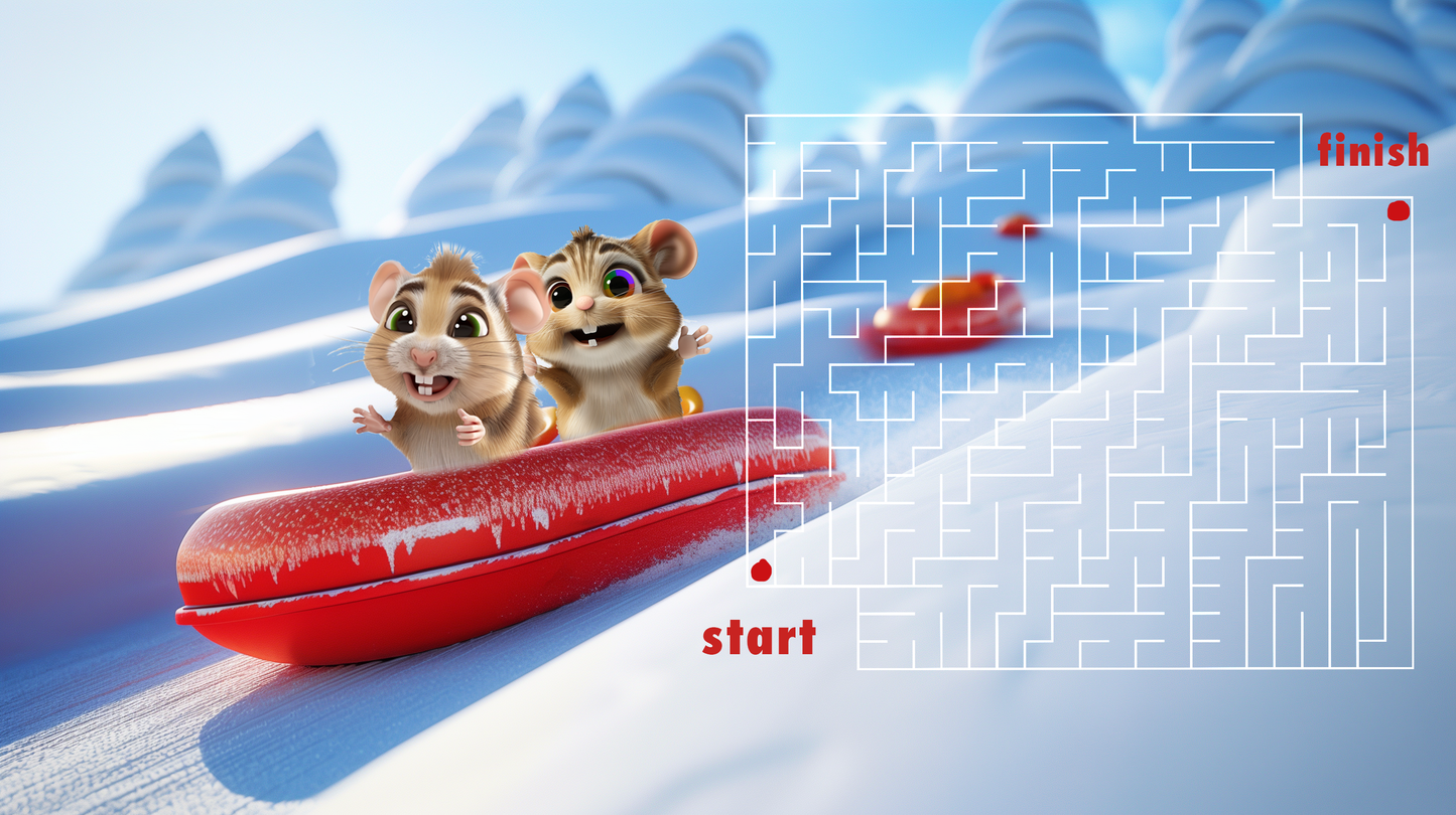 Free Printable 5 Mazes Pack - Sled to HamstyLand