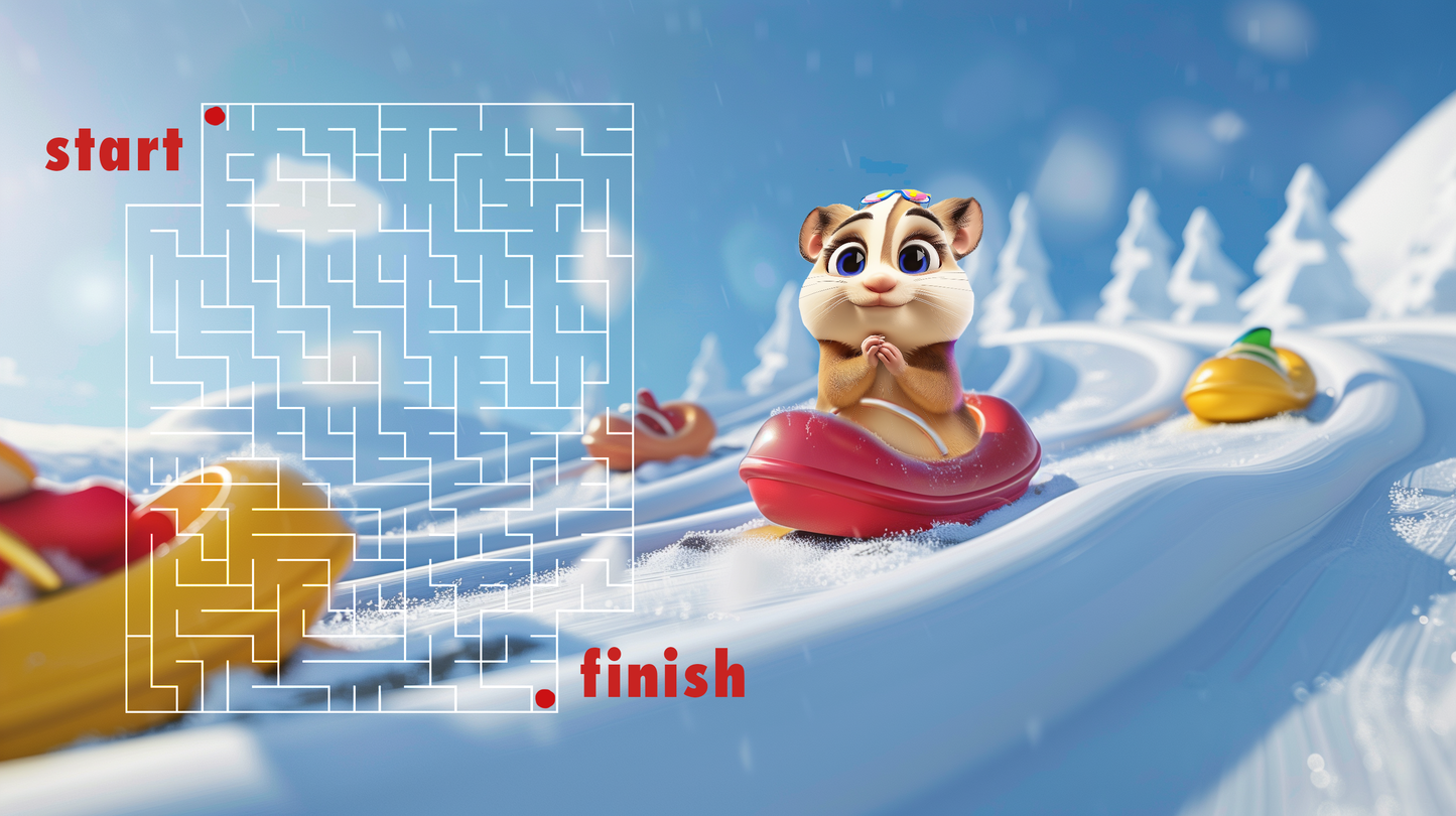 Free Printable 5 Mazes Pack - Sled to HamstyLand