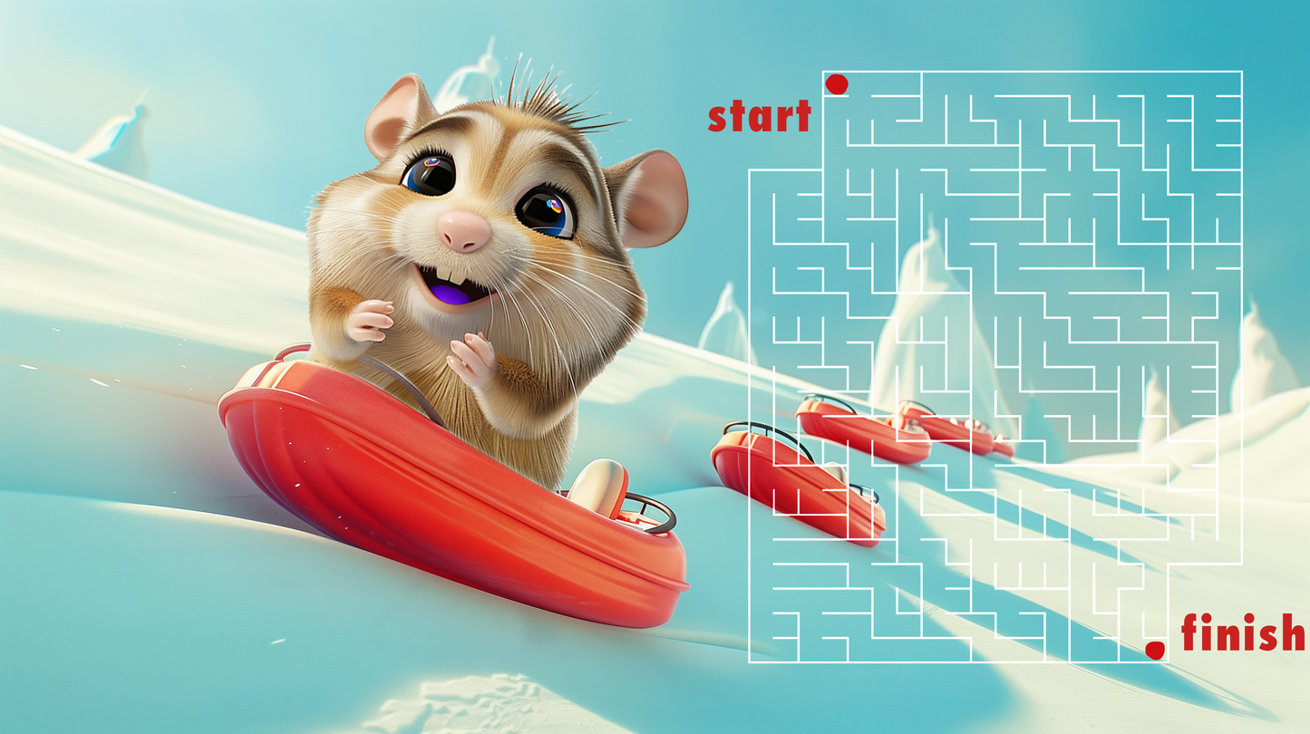 Free Printable 5 Mazes Pack - Sled to HamstyLand